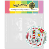 WAFFLE FLOWER: Postage Collage Coastal | Stencil
