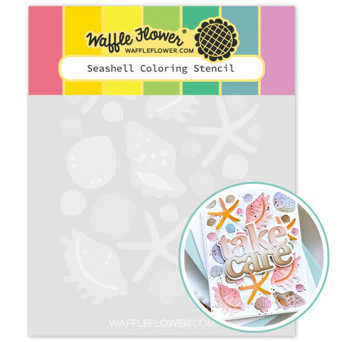 WAFFLE FLOWER: Seashell | Coloring Stencil