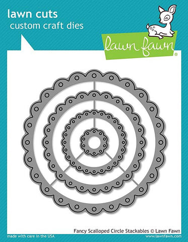 LAWN FAWN: Fancy Scalloped Circle Stackables Lawn Cuts Die