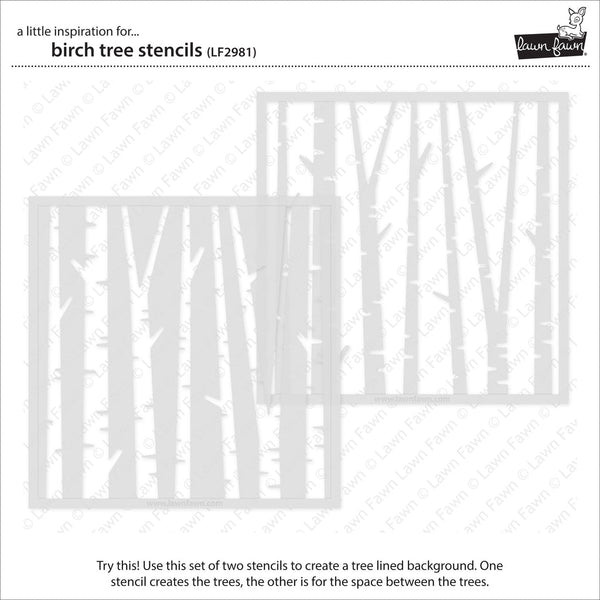 LAWN FAWN: Birch Tree  Layering Stencils – Doodlebugs
