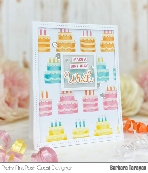 PRETTY PINK POSH: Birthday Cakes  Layered Stencil 4PK – Doodlebugs