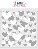 PRETTY PINK POSH:  Stencil (Layered Hearts 2 pack)