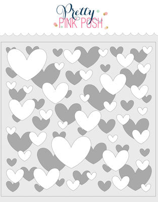 PRETTY PINK POSH:  Stencil (Layered Hearts 2 pack)