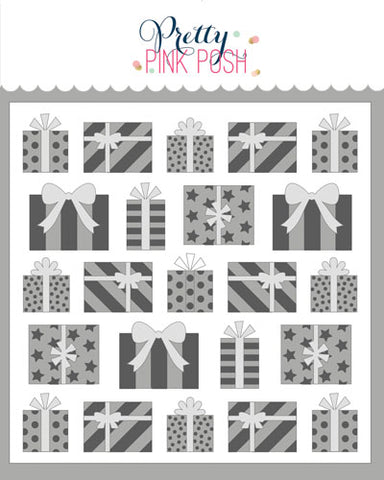 PRETTY PINK POSH:  Stencil | Layered Presents 3PK