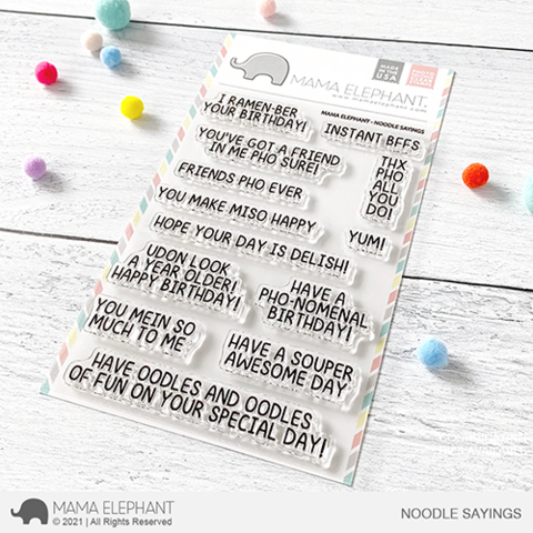 MAMA ELEPHANT: Noodles Saying | Stamp