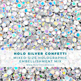 TRINITY STAMPS: Confetti Embellishment Mix | Holographic Silver