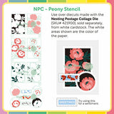 WAFFLE FLOWER: Nesting Postage Collage Peony | Stencil