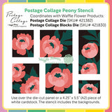 WAFFLE FLOWER: Postage Collage Peony | Stencil