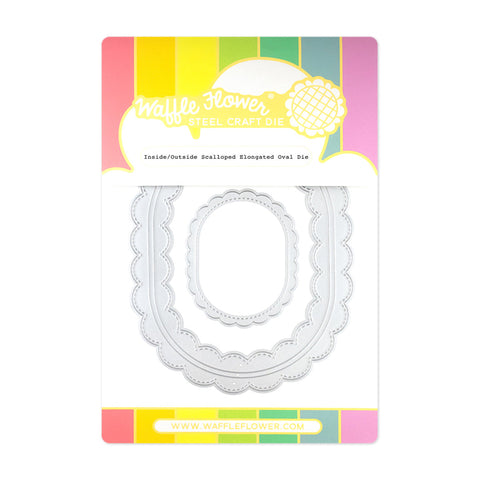 WAFFLE FLOWER:  Inside - Outside Scalloped Elongated Oval | Die