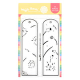 WAFFLE FLOWER: Round Floral Bookmark Duo | Combo Stencil & Stamp