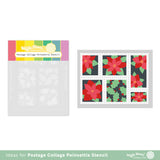 WAFFLE FLOWER: Postage Collage Poinsettia | Stencil