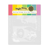 WAFFLE FLOWER: Nesting Postage Collage Party Bear | Stencil