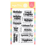 WAFFLE FLOWER: Sweet Birthday Sentiments | Combo Stamp & Die