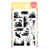 WAFFLE FLOWER: Postage Collage Lake Sunset | Stamp