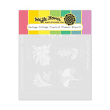 WAFFLE FLOWER: Postage Collage Tropical Flowers | Stencil