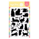 WAFFLE FLOWER: Postage Collage Cat Silhouettes | Stamp