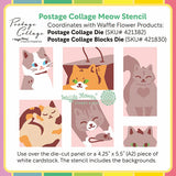 WAFFLE FLOWER: Postage Collage Meow | Stencil