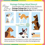 WAFFLE FLOWER: Postage Collage Woof | Stencil
