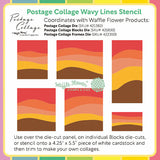 WAFFLE FLOWER: Stencil | Postage Collage Wavy Lines