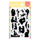 WAFFLE FLOWER: Stamp | Postage Collage Mom Silhouettes