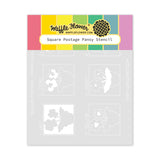 WAFFLE FLOWER: Stencil | Square Postage Pansy