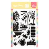 WAFFLE FLOWER: Stamp | Postage Collage Garden Silhouettes