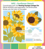 WAFFLE FLOWER:  Stencil |  Nesting Postage Collage | Sunflower