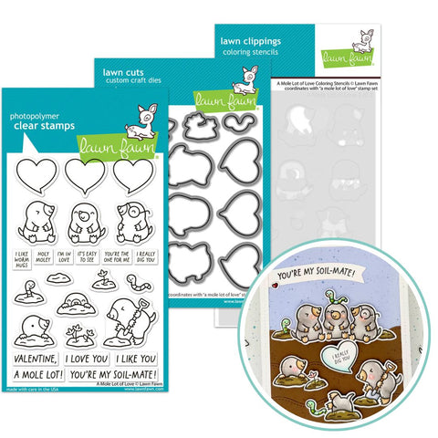 LAWN FAWN: A Mole Lot of Love | Stamp, Die and Stencils Bundle