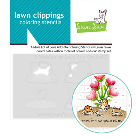 LAWN FAWN: A Mole Lot of Love Add-on | Coloring Stencils