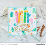 PRETTY PINK POSH: Happy Birthday Script | Hot Foil Plate