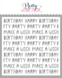 PRETTY PINK POSH:  Birthday Words | Stencil