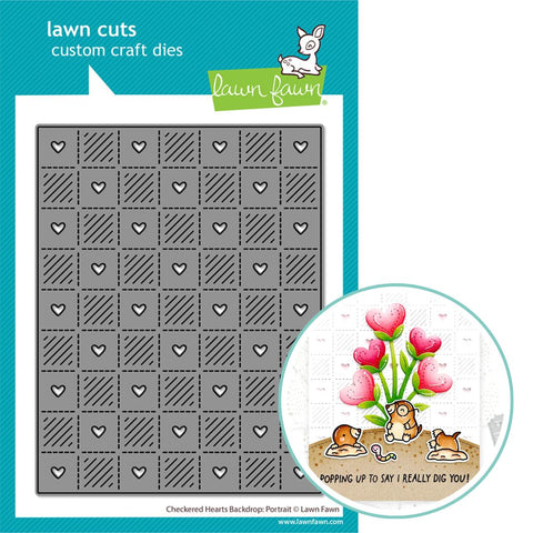 LAWN FAWN: Checkerd Hearts Backdrop | Portrait | Lawn Cuts Die