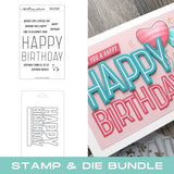 CONCORD & 9 th :  Happy Birthday Words | Stamp & Die Bundle