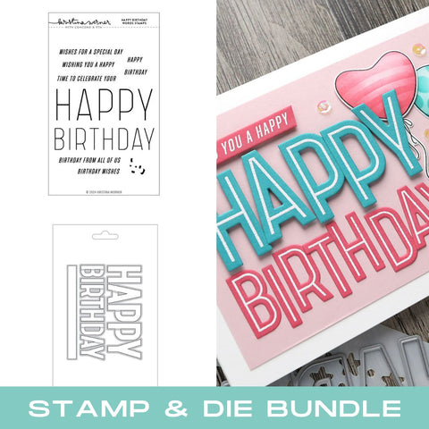 CONCORD & 9 th :  Happy Birthday Words | Stamp & Die Bundle