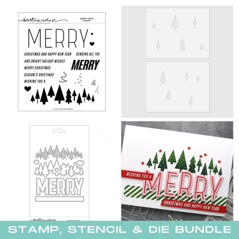 CONCORD & 9 th :  Merry Trees | Stamp, Die & Stencil Bundle