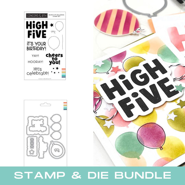 CONCORD & 9 th : Bunch of Balloons | Stamp and Die Bundle – Doodlebugs