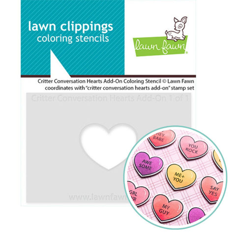 LAWN FAWN: Critter Conversation Hearts Add-on | Coloring Stencils