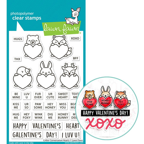 LAWN FAWN: Critter Conversation Hearts | Stamp