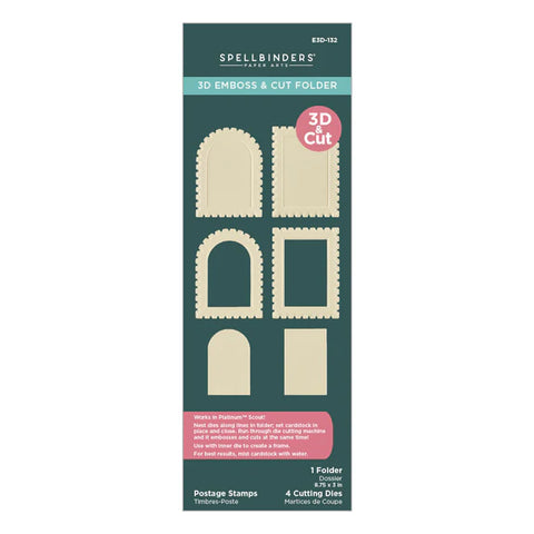 SPELLBINDERS:  Postage Stamps | 3D Emboss and Cut Folder