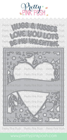 PRETTY PINK POSH: Elegant Banner Heart Cover Plate | Die
