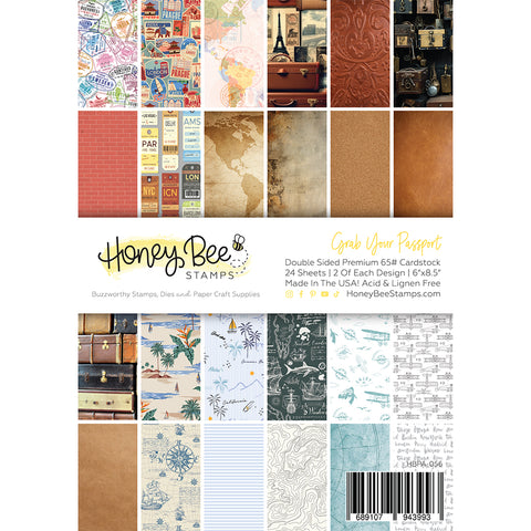 HONEY BEE STAMPS: Grab Your Passport  | 6" x 8.5" Paper Pad