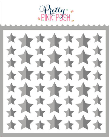 PRETTY PINK POSH:  Half Stars | Layered Stencil 2PK
