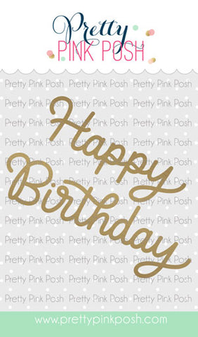 PRETTY PINK POSH: Happy Birthday Script | Hot Foil Plate