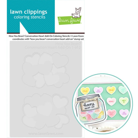 LAWN FAWN: How You Bean? Conversation Heart Add-on | Coloring Stencil