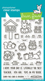 LAWN FAWN: Little Woodland Library | Stamp, Coloring Stencil & Die Bundle