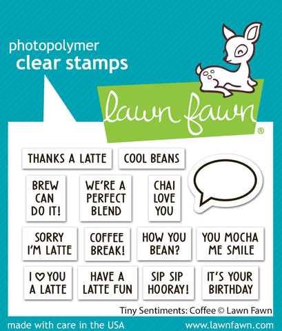 LAWN FAWN: Tiny Sentiments Add-On | Coffee | Stamp