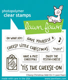 LAWN FAWN: Cheesy Christmas Add-On | Stamp, Coloring Stencil & Die Bundle