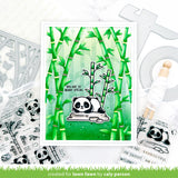 LAWN FAWN: I Heart Pandas Add-on | Stamp, Coloring Stencil & Die Bundle