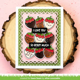 LAWN FAWN: Sweet Strawberry | Stamp, Coloring Stencil & Die Bundle