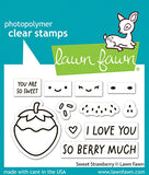 LAWN FAWN: Sweet Strawberry | Stamp, Coloring Stencil & Die Bundle